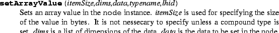 \begin{methoddesc}{commit}{datatype}
Marks a \code{TYPE_ID} node to be committed...
...t{datatype\/}} is the
\texttt{hid_t} reference to the datatype.
\end{methoddesc}